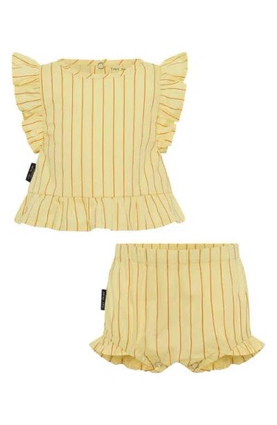 Tiny Tribe Lolly Stripe Ruffle Cotton Top & Bloomers Set