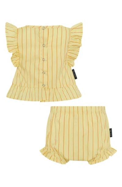 Tiny Tribe Lolly Stripe Ruffle Cotton Top & Bloomers Set
