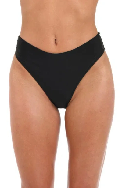 L'agence Nicole Solid Classic Bikini Bottom In Black