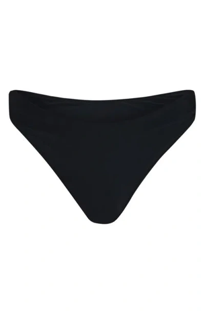 L'agence Nicole Solid Classic Bikini Bottom In Black