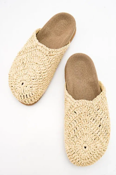 Prologue Shoes Loop Woven Slide Sandal In Brown