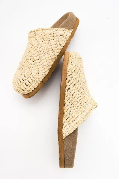 Prologue Shoes Loop Woven Slide Sandal In Brown