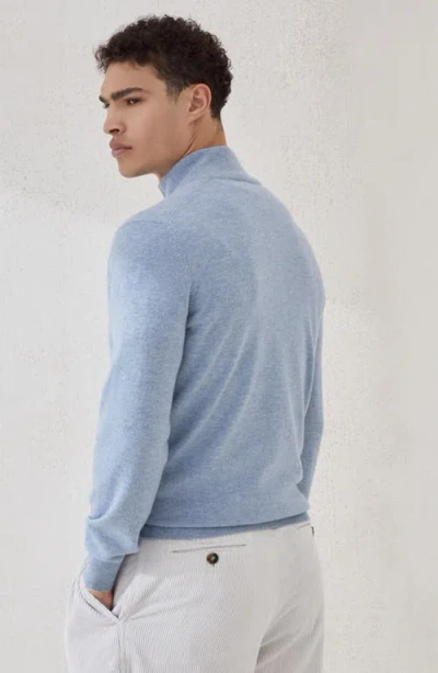 Brunello Cucinelli Classy High Collar Cashmere Sweater In Blue