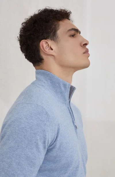 Brunello Cucinelli Classy High Collar Cashmere Sweater In Blue