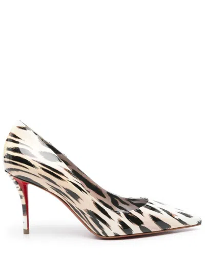 Christian Louboutin Miss Z Gigi 80 Leopard-print Patent-leather Point-toe Pumps
