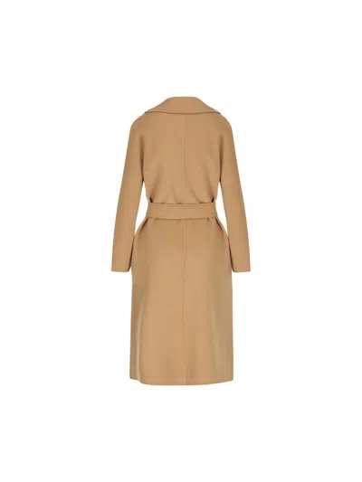 Max Mara Long-sleeved Coat In Brown
