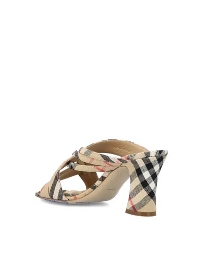 Burberry Sloanne Woven Linen Block-heel Sandals
