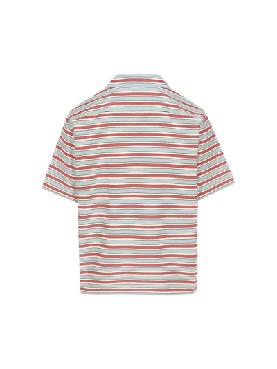 Prada Embroidered Chest Pocket Cotton Blend Shirt In Multi