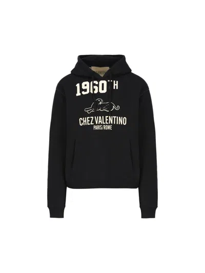Valentino Cotton Fabric Sweatshirt With Comfortable Fit In Black