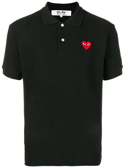Comme Des Garçons Play Polo Shirt With Ribbed Collar And Straight Hem