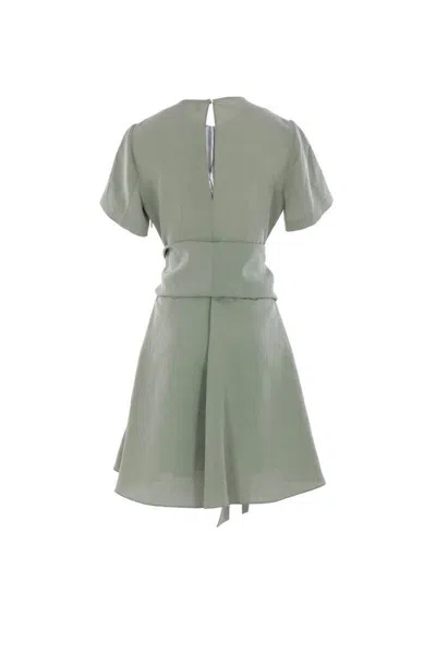 Loewe Pebble Dress In Sage Green Linen Blend