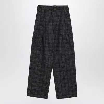 Burberry Indigo Jeans In Check Pattern Denim