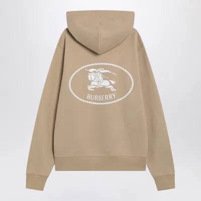 Burberry Knight Stamp Beige Hoodie Men In Neutral