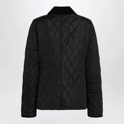 Burberry Check Lining Quilted Nylon Dorset Jacket In Black