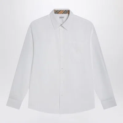 Burberry Cotton Poplin Shirt Buttoned Cuffs In White