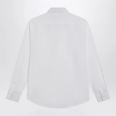 Burberry Cotton Poplin Shirt Buttoned Cuffs In White