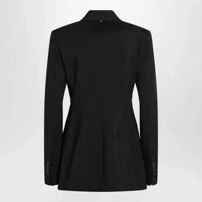 Sportmax Adamo Double Breasted Tailored Virgin Wool Blazer In Black