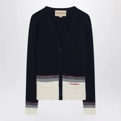 Valentino House V-neck Cardigan With Patch Pockets