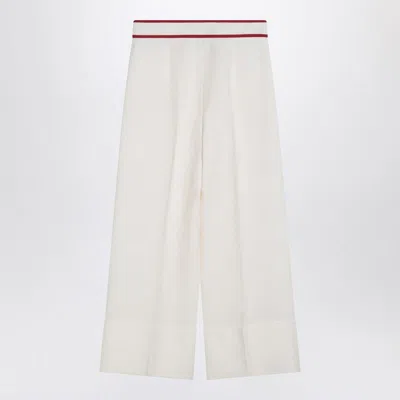 Valentino Ivory Trousers With Gold V