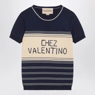 Valentino Cotton T-shirt In Blue