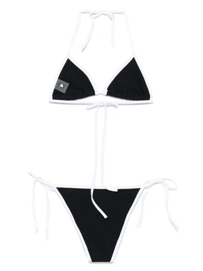 Hunza G Gina Textured Triangle Bikini With Sporty Contrast