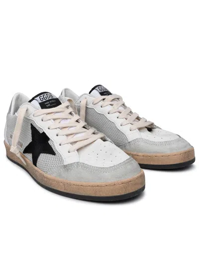 Golden Goose Ballstar Sneakers In White Leather Men In Gray