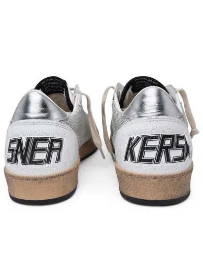 Golden Goose Ballstar Sneakers In White Leather Men In Gray