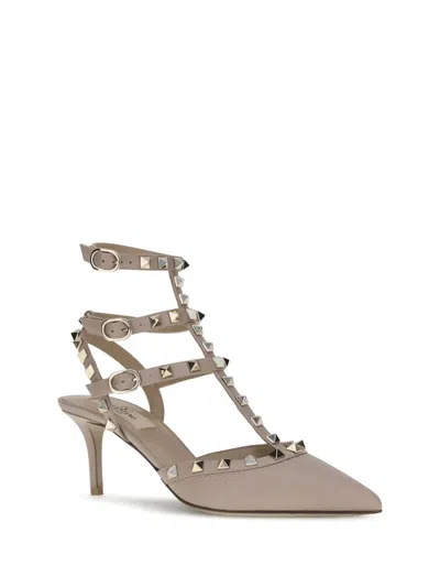 Valentino Studded Geometric Toe Leather Stiletto Pumps