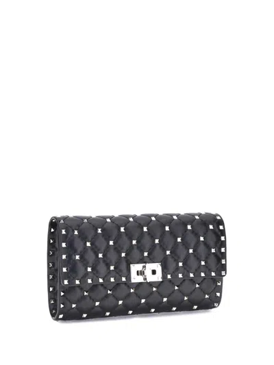 Valentino Rockstud Spike Shoulder Bag In Black