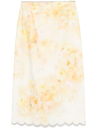 Zimmermann Women Printed Linen Crush Skirt