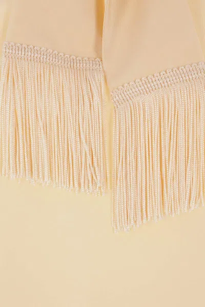 Valentino Light Yellow Crepe De Chine Top In Neutral