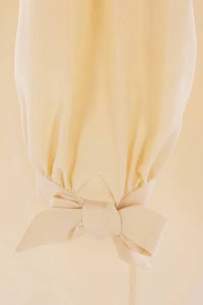 Valentino Light Yellow Crepe De Chine Top In Neutral