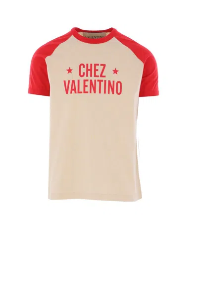 Valentino Short Sleeves Graphic Print In Neutral