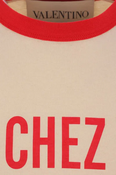 Valentino Short Sleeves Graphic Print In Neutral