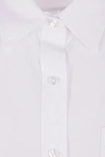 Alexander Wang Boyfriend Shirt With Logo Flag Tag And Relaxed Fit In White