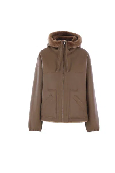 Blancha Brown Reversible Shearling Jacket