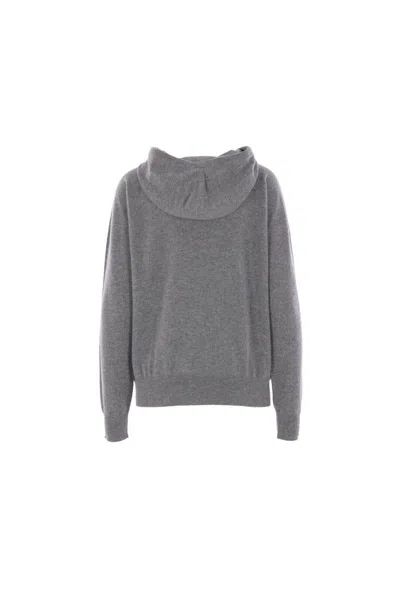 The Row Drawstring-hood Zip-front Cardigan In Gray