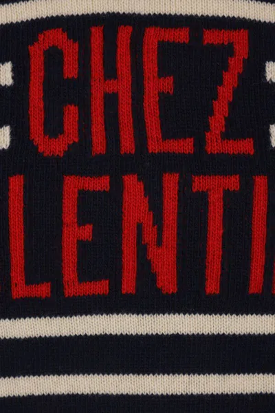 Valentino Garavani Crewneck Sweater With Bold Jacquard Motif In Black