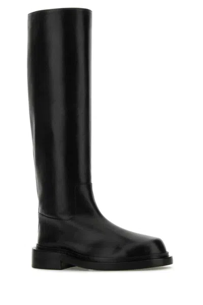 Jil Sander Black Leather Boots