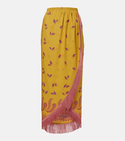 Valentino Printed Cotton Midi Skirt In Multi