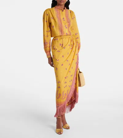 Valentino Printed Cotton Midi Skirt In Multi