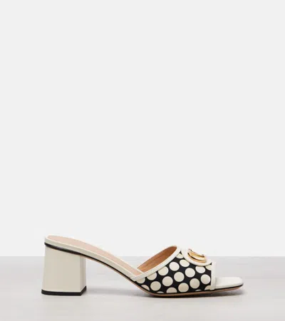 Valentino Garavani Sandalo Slide Vlogo Signature In Tessuto Plus De Pois 60mm In Multi