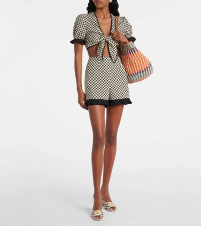 Valentino Garavani Sandalo Slide Vlogo Signature In Tessuto Plus De Pois 60mm In Multi