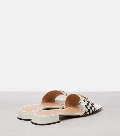 Valentino Garavani Sandalo Slide Vlogo Signature In Tessuto Plus De Pois 20mm In Multi
