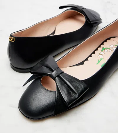 Valentino Bowow Ballerina Flats In Black