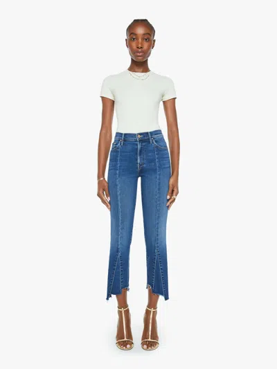 Mother The Insider Crop Pointy Fray Scorchin' Hot Jeans In Blue - Size 34 In Blue