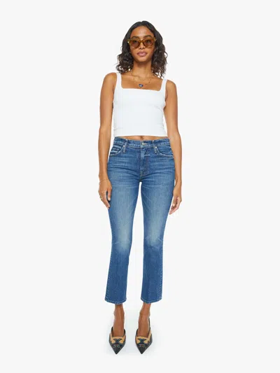 Mother The Outsider Mid Rise Ankle Fray Jeans In Uncharted Waters In Blue