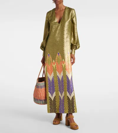 Valentino Garavani Mustard Suede Vlogo Signature Sandals In Animal Print