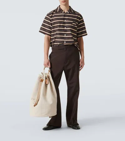 刺绣帆布水桶包