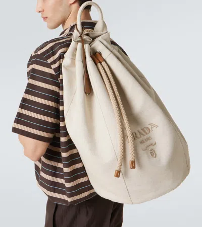 刺绣帆布水桶包